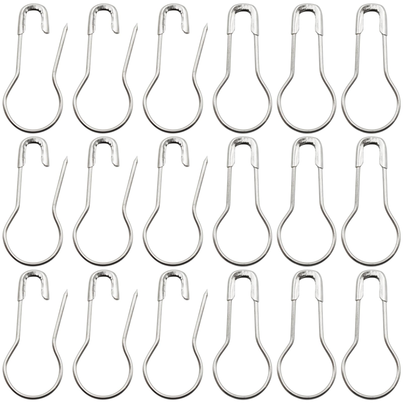 SHRJ 1000pcs Metal Safety Pins, Bulb Gourd Pins, 0.9” Clothing Tag Pin Calabash Pin Pear Shaped Bead Needle Pins for Crafts Clothes Crafting Knitting Sewing Making Accessories (Sliver)