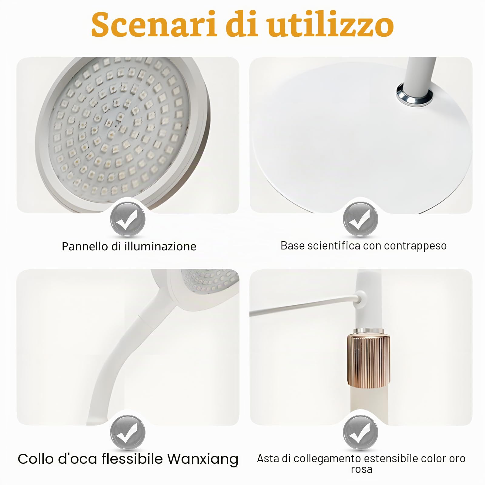 GBKDQQ Lampada a luce rossa 126 LED, lampada a infrarossi 850nm & 660nm con attacco, 5 livelli di luminosità & timer 5-30min, lampada a collo di cigno, luce rossa per viso e corpo per casa, ufficio