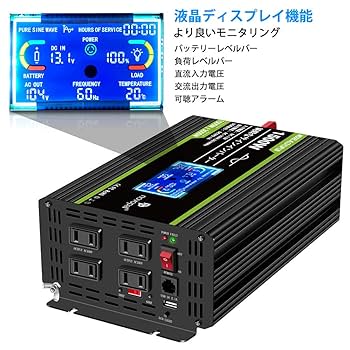 7/20までお値引き！純正弦波インバーター Amazon.co.jp: DATOUBOSS 純正弦波 1200w インバーター 12v 100v