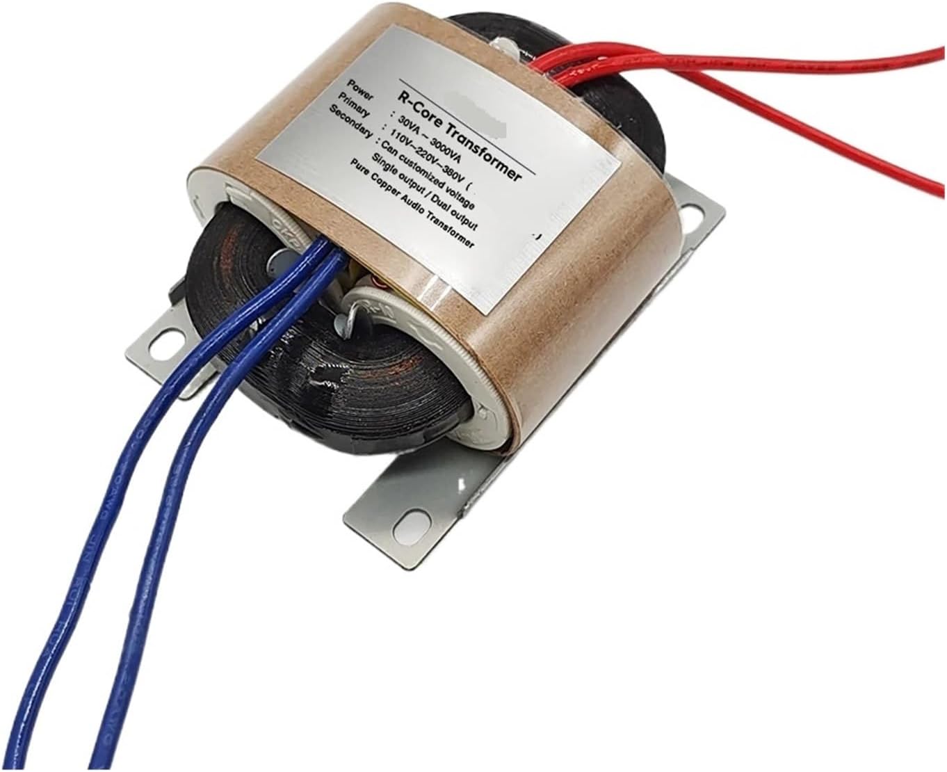 R-Type Transformer 10W R-Core Power Transformer Dual Output 12V-0-12V /15V /18V-0-18V /24V Copper Wire Audio Amplifier Transformer Input 220V 110V(Input 220V,15V-0-15V)