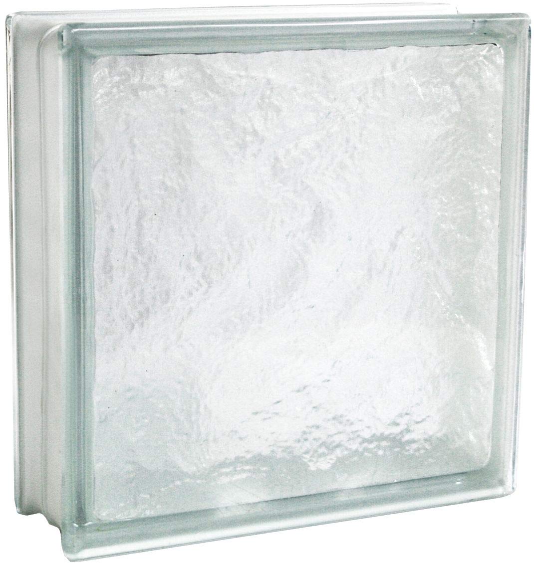 Bloque de vidrio de diseño Iceberg transparente 1 cara satinado 30x30x10cm - 2 piezas