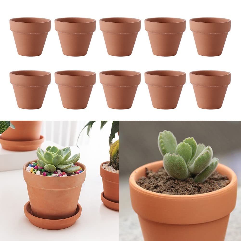 10 Vasi In Terracotta Per Piante Grasse, 4,5x4 Cm, Mini Vasi In Ceramica Con Foro, Ideali Per Cactus E Matrimoni - 6