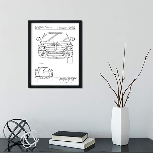 Miniatura 2 de Andaz Press Póster de decoración de pared con estampado de patente negra moderna sin marco, 8.5 x 11 pulgadas, aviones, trenes, automóviles, Dodge