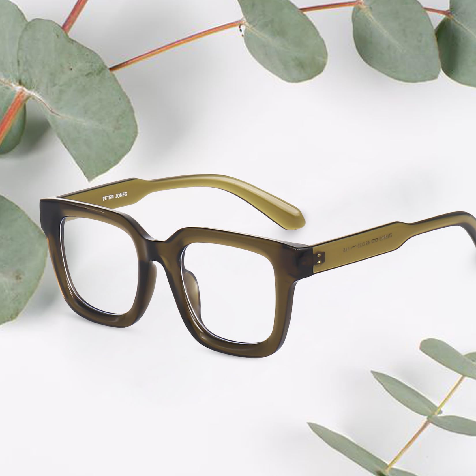 Peter Jones Square Unisex Blue Light Blocking Computer/Gaming Glasses I Frame & Lenses I Large Size 51-16-150 MM, Comfortable Fit, Model AG3803GR - Image 3 thumbnail