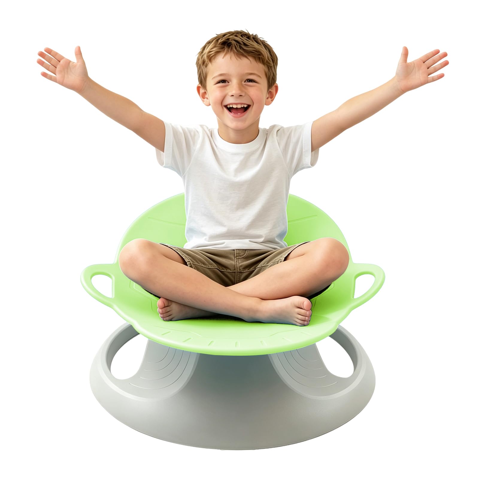 CIGAA Spinning Chair for Autism, Sensory Spinning Toys for ADHD Kids | Sensory Autism Equipment for Regulating Emotions Training | Double Bearing Sturdy Spinny Kids Swivel Chair (Green)