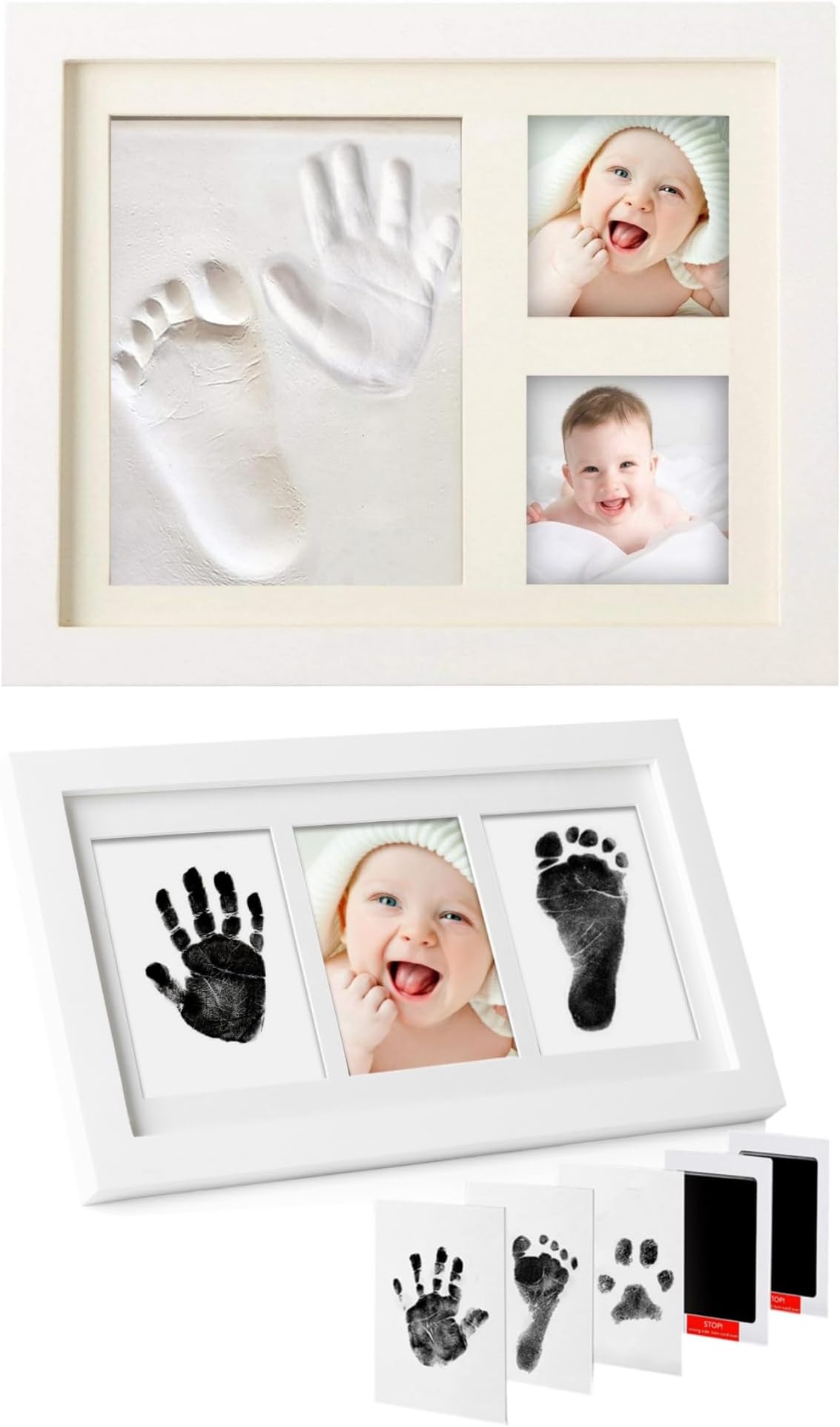 PewinGoBaby Footprint Kit,Baby Foot and Hand Print Kit,Newborn Baby Keepsake Frame,Nursery Pictures Frames with Baby Handprint Kit,Personalized Baby Shower Gifts,New Mom Gifts