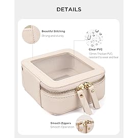 LETGO Clear Makeup Bags Small, Small Clear Makeup Bag for Purse,Mini Clear Makeup Pouch Purse Organizer Fit Carry-on Travel Essentials,Clear Cosmetic Bags for Car Accessories for Women (Mini-Beige)