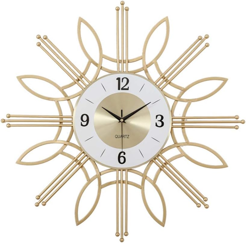 Wall Clock Creative Wall Clock Living Room European-style Iron Wall Clock Personalized Luxury Golden Light Wind Shaped Decorative Clocks Hanging Table Clock Electronic Mute The Size Of 60cm * 6