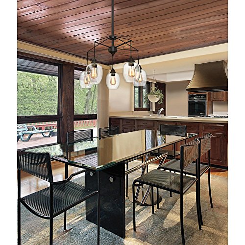 Image of Westinghouse Lighting 6333100 Eldon Five-Light Indoor Chandelier, Oil Rubbed Bronze Finish with Highlights and Clear Seeded Glass
