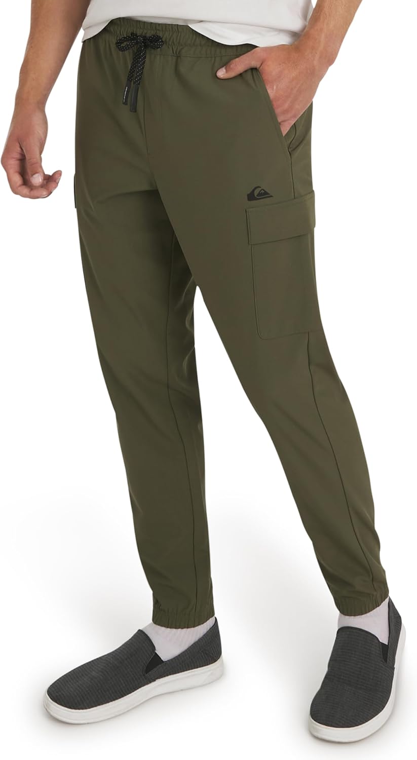 Quiksilver Men's Regular Fit Active Performance Midweight Cargo Woven Jogger Pants (S-XL)