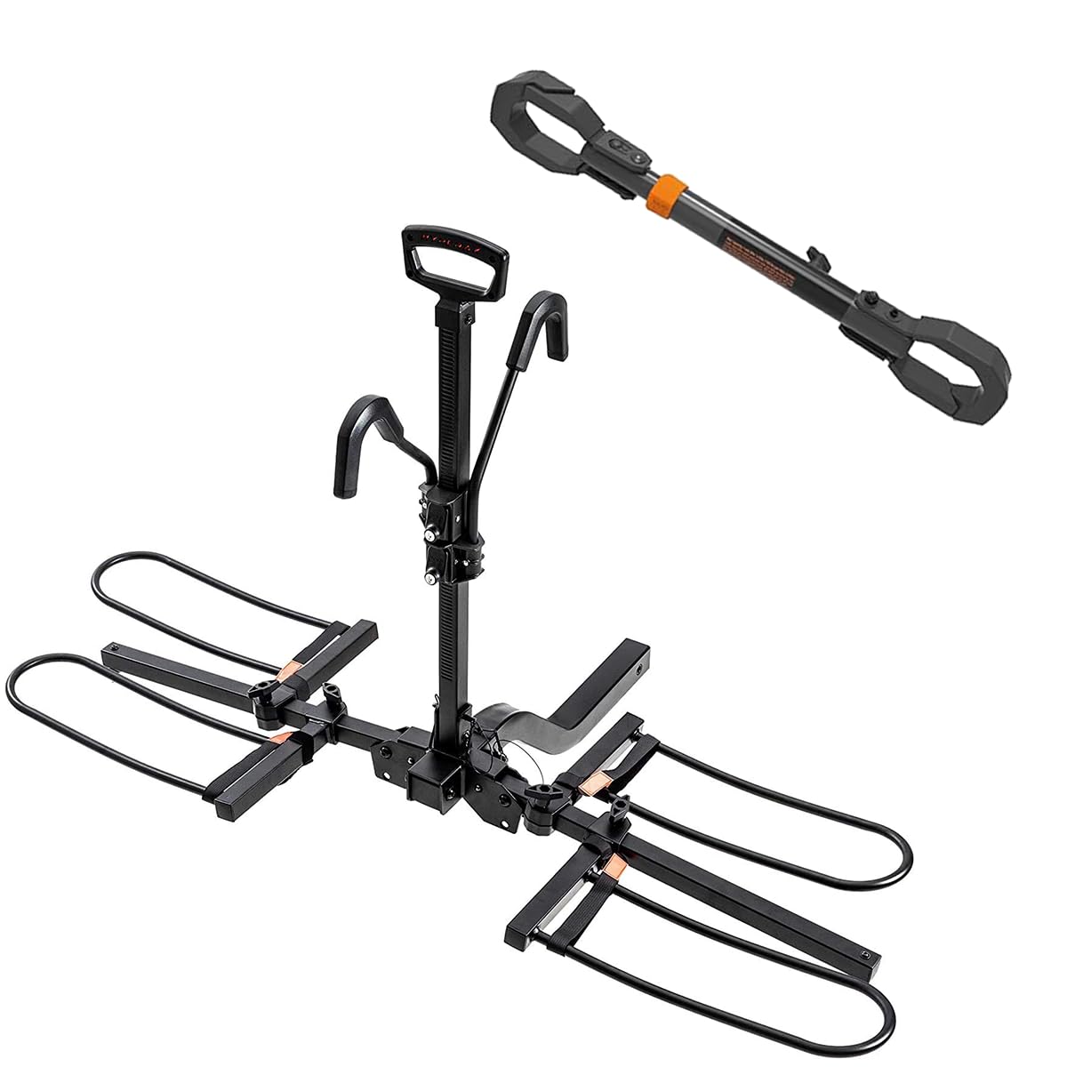 HYPERAX Special Combo - Volt 2 with 2024 E-Bike Adapter- Platform Bike Rack for Car, SUV, Trucks, Sedan - 2" Hitch Fits Up to 2 X 70 lbs Bike with Up to 5" Fat Tires - NO RV USE!