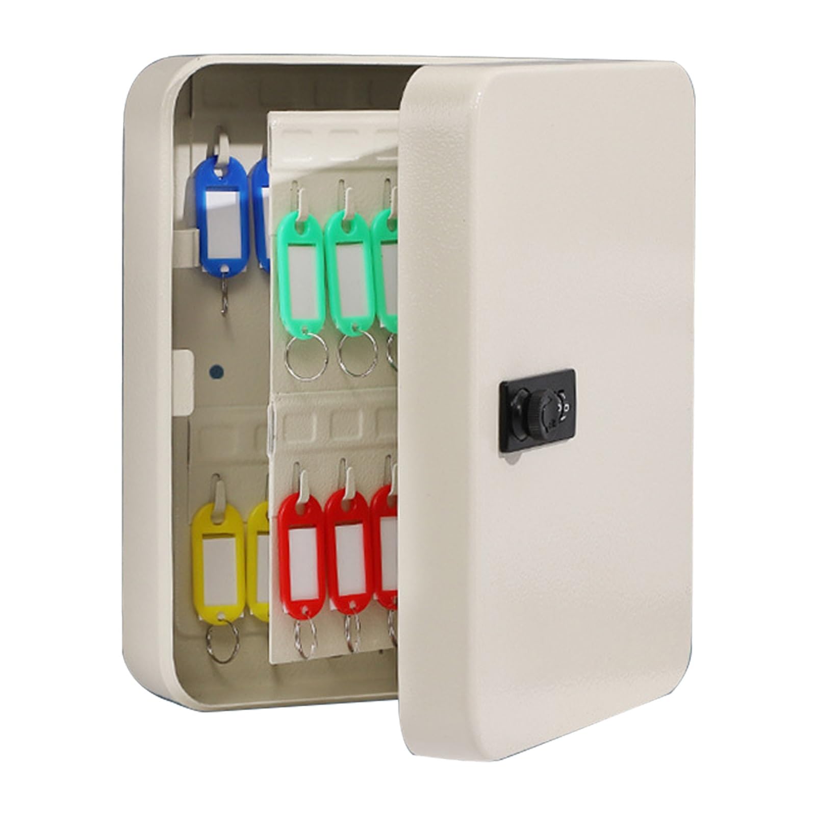 Cassetta Portachiavi, Organizer con Lucchetto a Combinazione, Facile da Installare e Multiuso, per Hotel, Proprietari di Immobili e Officine(White,28keys(25x20x7.5cm/10x8x3in))