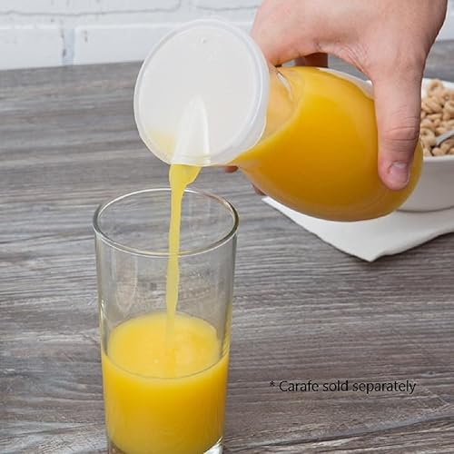 Miniatura 3 de Juego de 2 recipientes de plástico con tapa de polipropileno de 17 onzas y 34 onzas para jarras tradicionales, para agua, té helado, limonada,