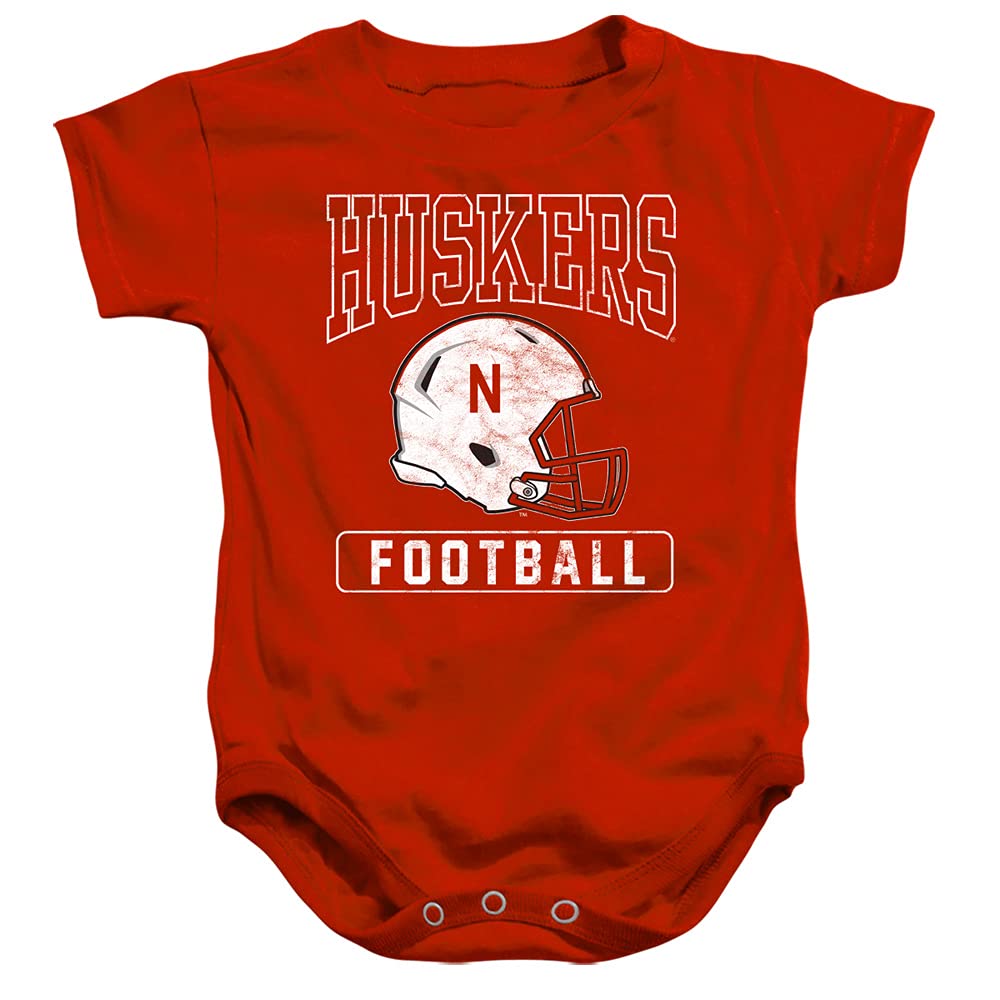 Nebraska Cornhuskers Official Football Helmet Unisex Infant Snap Suit for Baby,Red, 12 Months