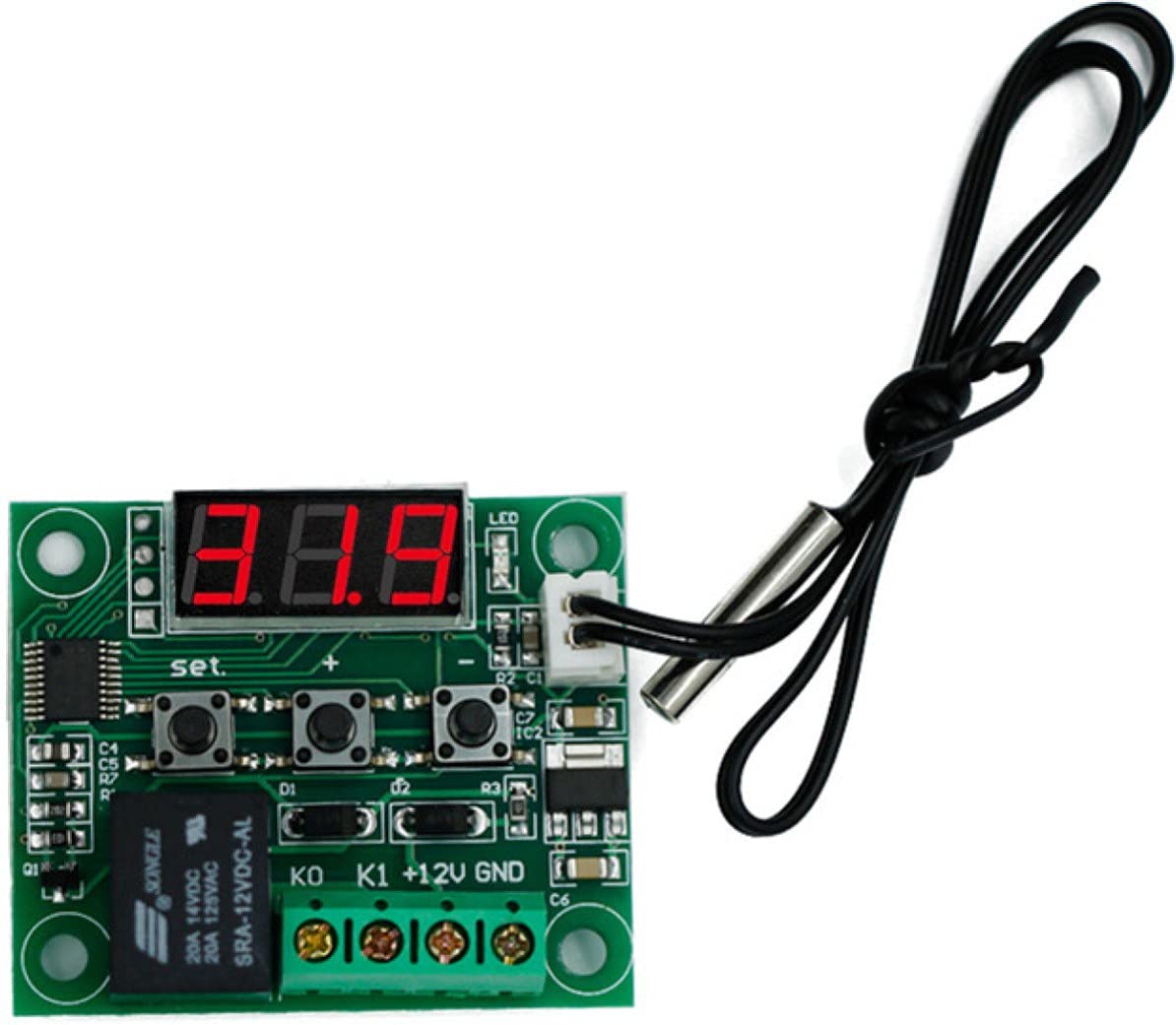 See full amazon price history chart for TRUSTECH 50~100 DC 12V Digital Thermostat Thermometer Temperature On/Off W1209 Temperature Sensor and Controller Electronic Hobby Kit TRUSTECH 50~100 DC 12V Digital Thermostat Thermometer Temperature On/Off W1209 Temperature Sensor and Controller Electronic Hobby Kit (B099QL5RQY) Amazon Price History, Amazon Price Tracker