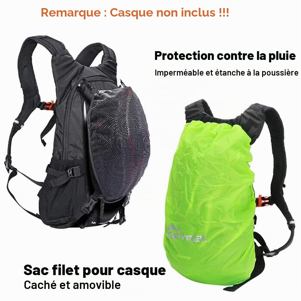 Toptrek Sac à Dos de vélo, 18 l, Ultra léger, avec Protection Contre la Pluie et Housse de Casque, Sac à Dos d'hydratation, étanche, Sac à Dos de Cyclisme, Sac à Dos d'hydratation, pour Homme, VTT