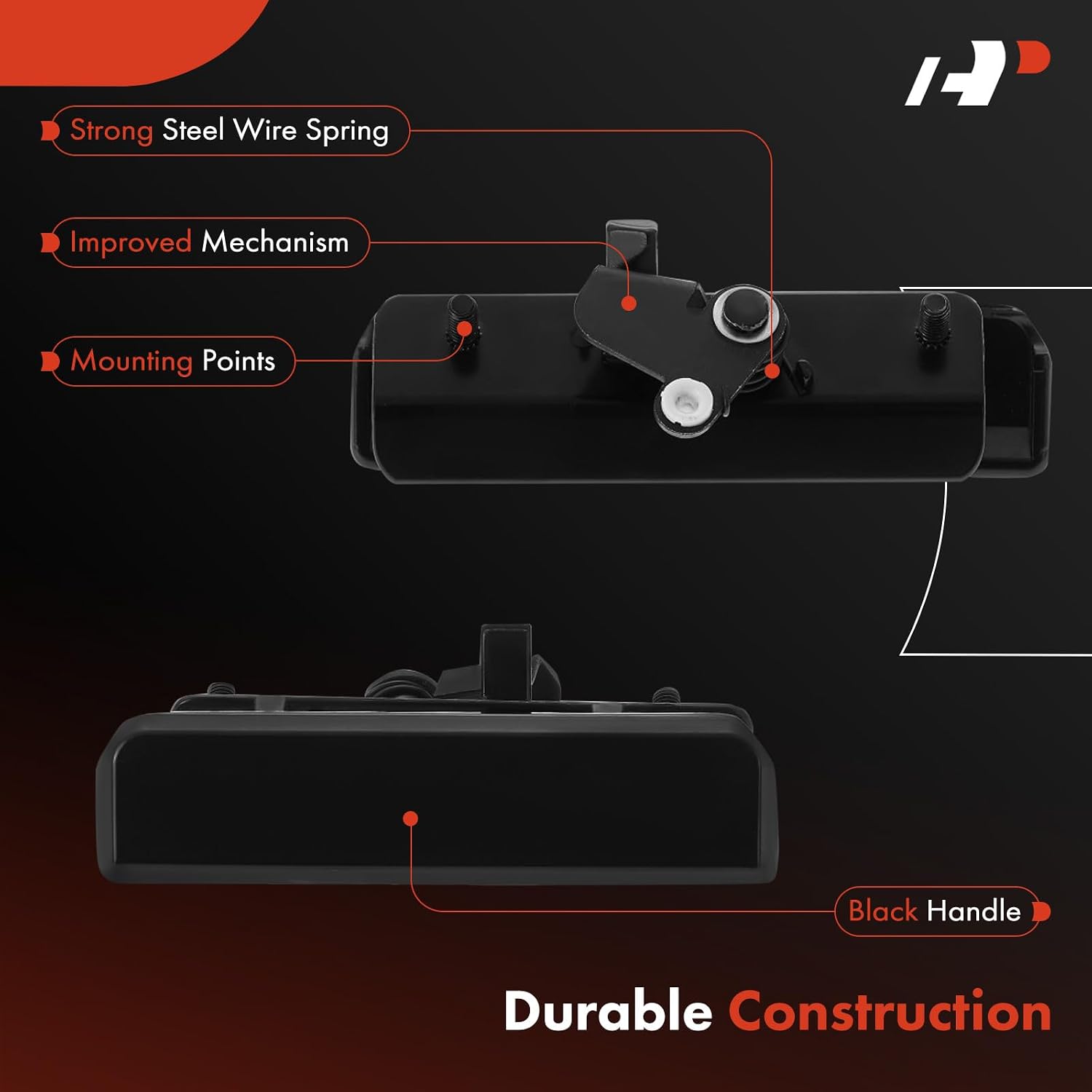 A-Premium Right Rear Cargo Exterior Door Handle Compatible with Chevrolet Astro 1992-2005 & GMC Safari 1992-2005, Smooth Black