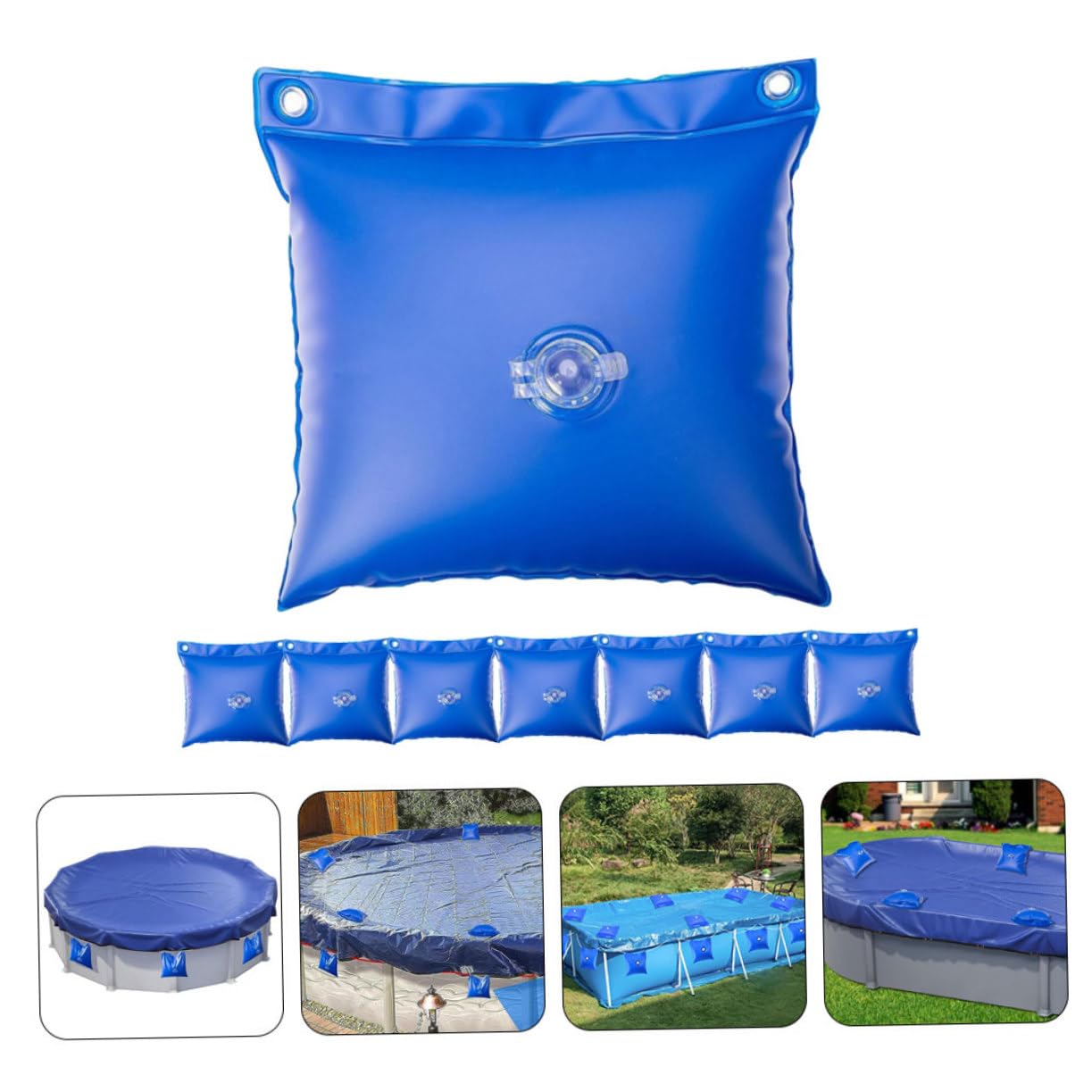 Paquet Suspendu pour Piscine 8 Pièces en PVC Bleu, Usage de Rangement