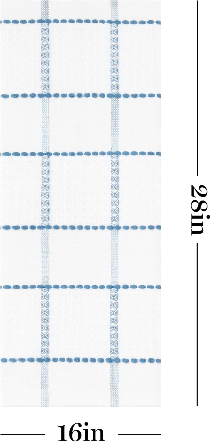 Martha Stewart Modern Waffle Kitchen Towel Set 6-Pack, Navy Blue, 16"x28" - Image 8