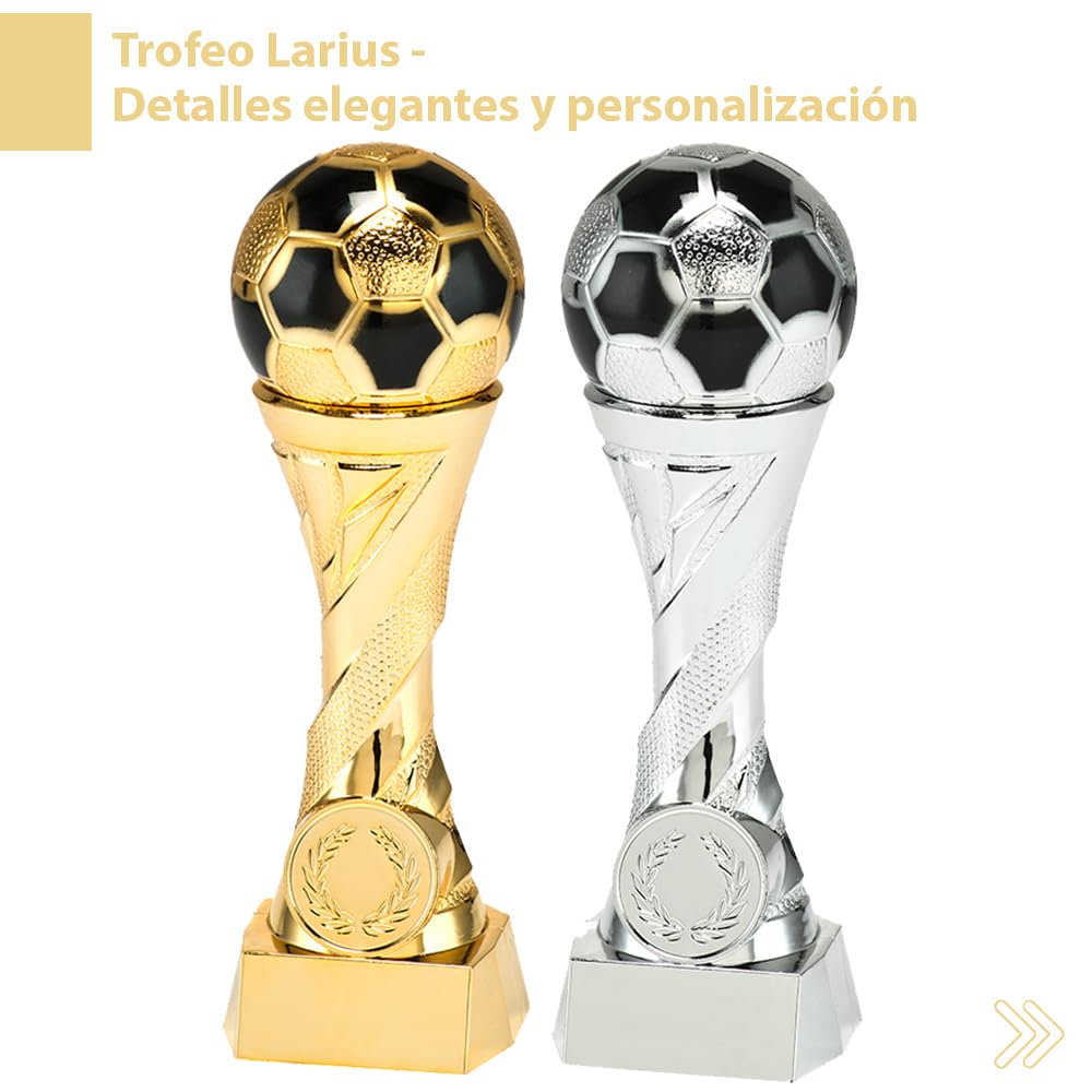 Larius Trofeo de fútbol en Oro y Plata con Grabado Personalizado - 5