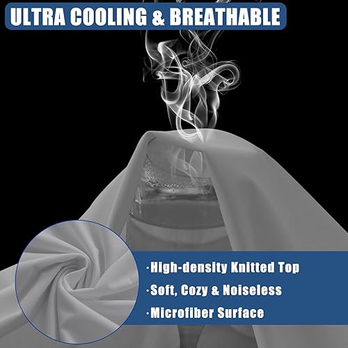 Miniatura 38 de Protector de colchón impermeable tamaño individual, funda de colchón transpirable, funda de colchón de bolsillo profundo ajustable que se estira