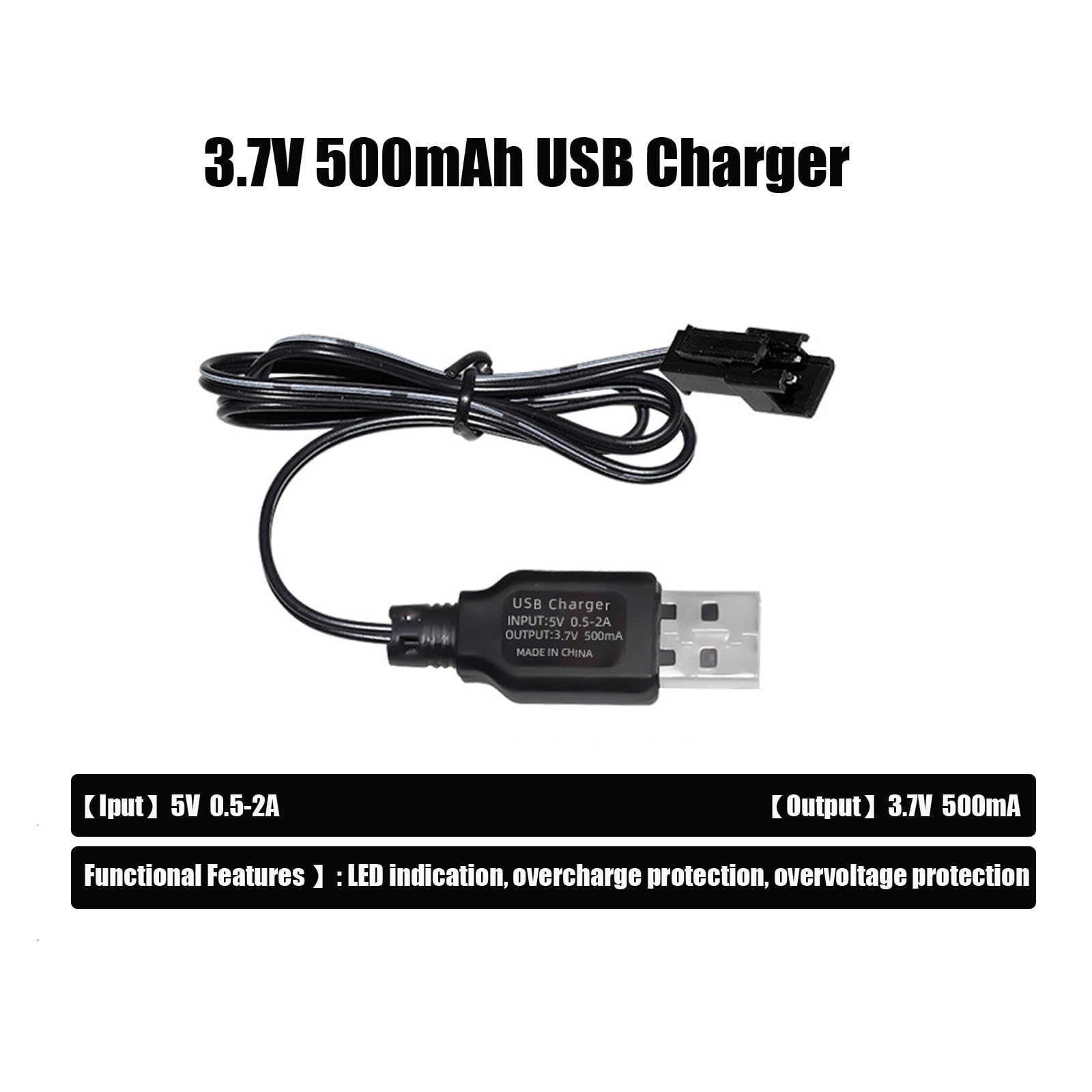 2 Batterie Litio 3.7V 800mAh Con Caricatore USB - Per Auto RC, Barche, Robot E Passeggini, Connettore SM-2P