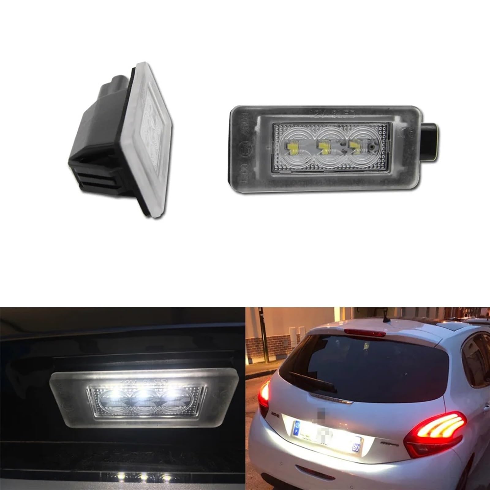 Luci targa 2X Numero Di Licenza LED Luce Targa Posteriore Canbus Per Peugeot 207 CC 308 MK2 2008 208 508 5008 9682403680 Luce Targa
