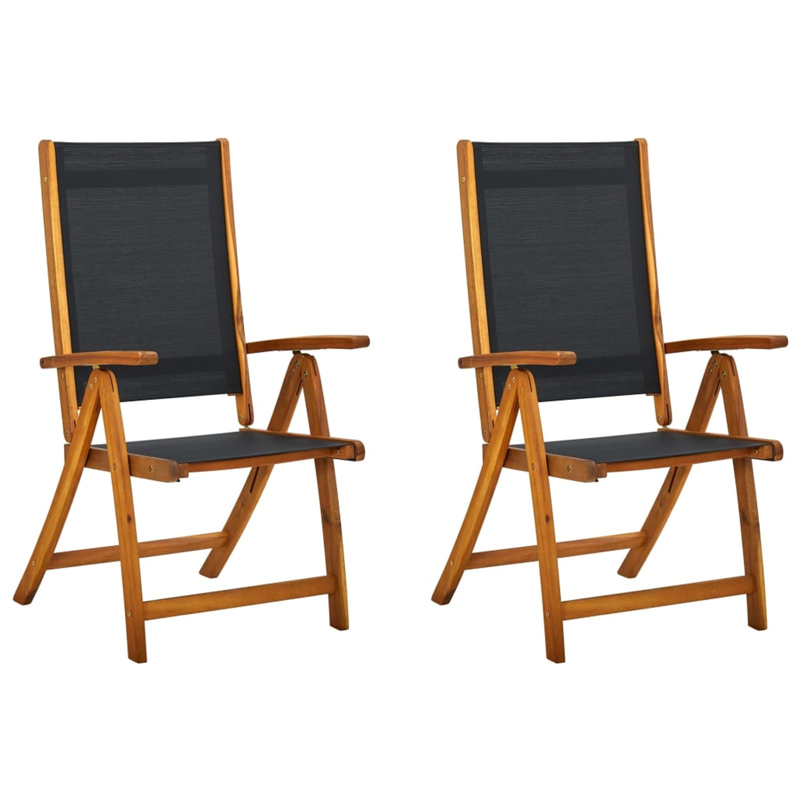 Chaise de salle à manger de balcon en bois noble et textilène durable