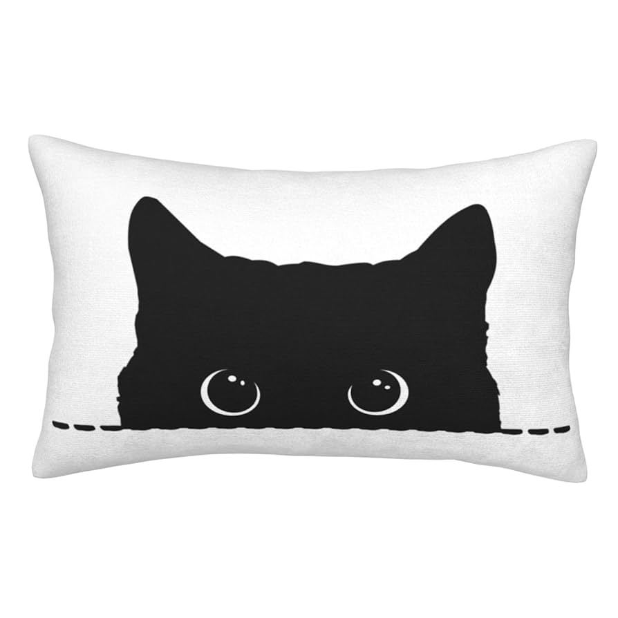 海外通販アウトレット　おしゃれな黒の枕カバー　２枚セット Amazon.co.jp: 黒猫 枕カバー 50×35cm 長方形 まくらカバー