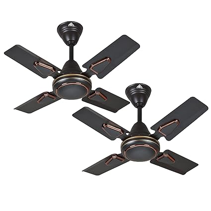 Athots Protes Ultra High Speed 24 Inch 600 mm Anti Dust 4 Blade Ceiling Fan (Smocked Brown, Pack of 2)