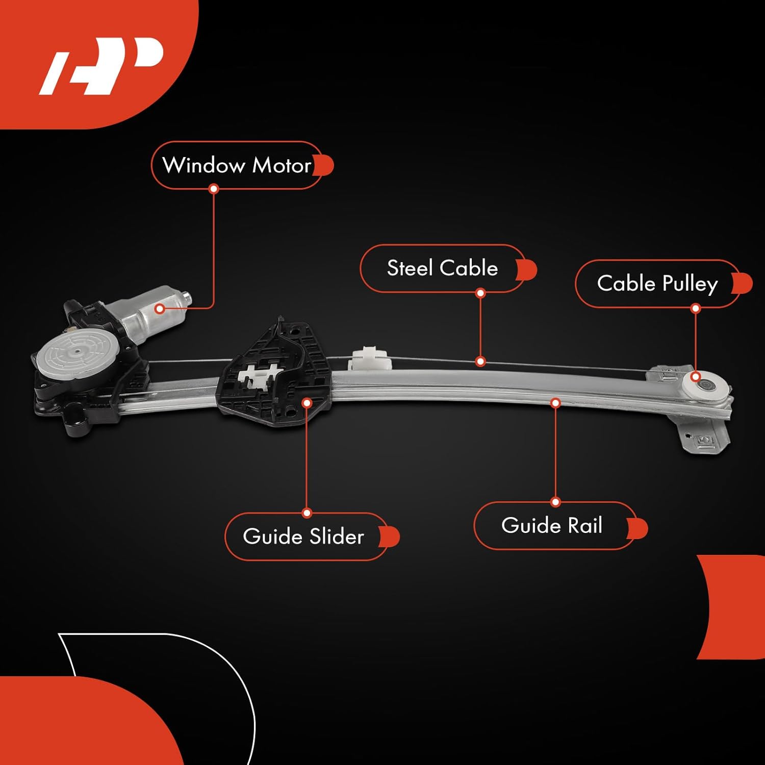 A-Premium Front Left Driver Side Electric Power Window Regulator with Motor Compatible with Acura TL 2009-2014