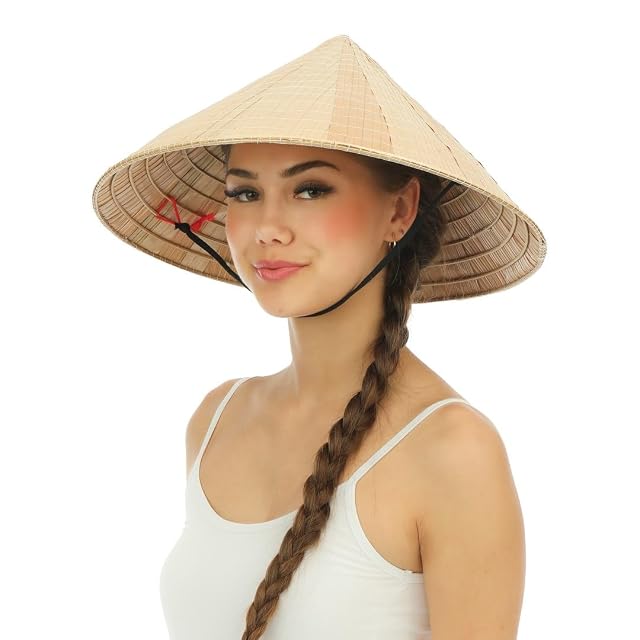 Foto 3 de 7 de P'tit Clown 34700 - Sombrero de paja vietnamita para adultos, color beige