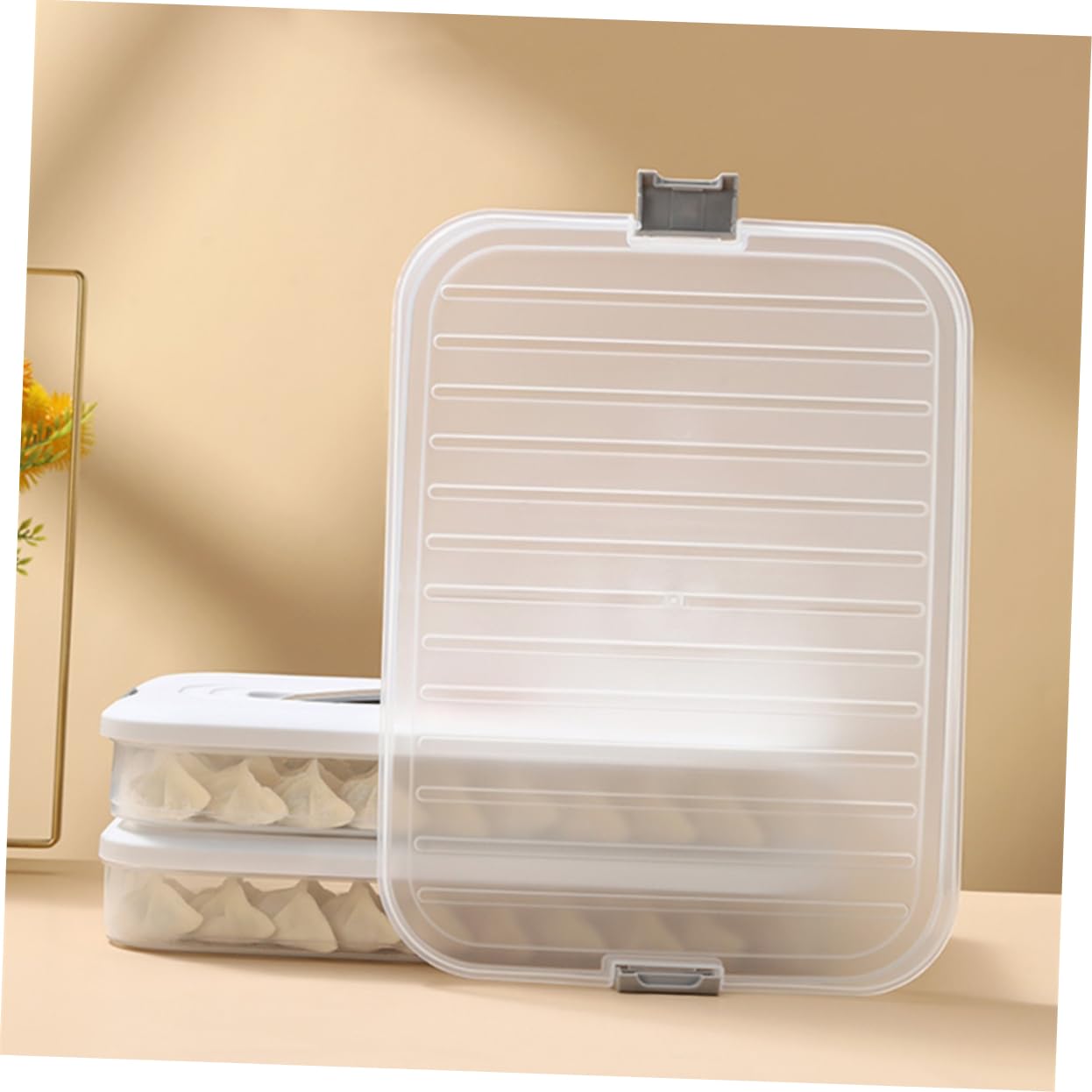 Cabilock Caja de Conservación de Alimentos Frescos para Guardar Dumplings Estuche Frigorífico Contenedor de Cocina