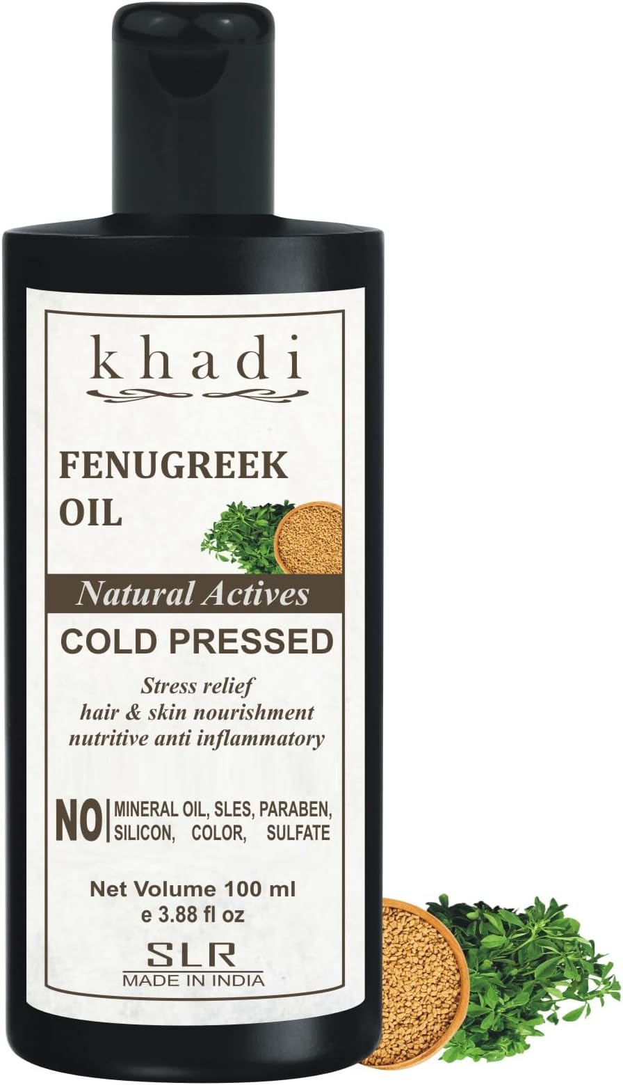 SLR Khadi Fenugreek Oil Cold Pressed - For Hair & Body Massage Oil - 100 Ml (Pack Of 1)