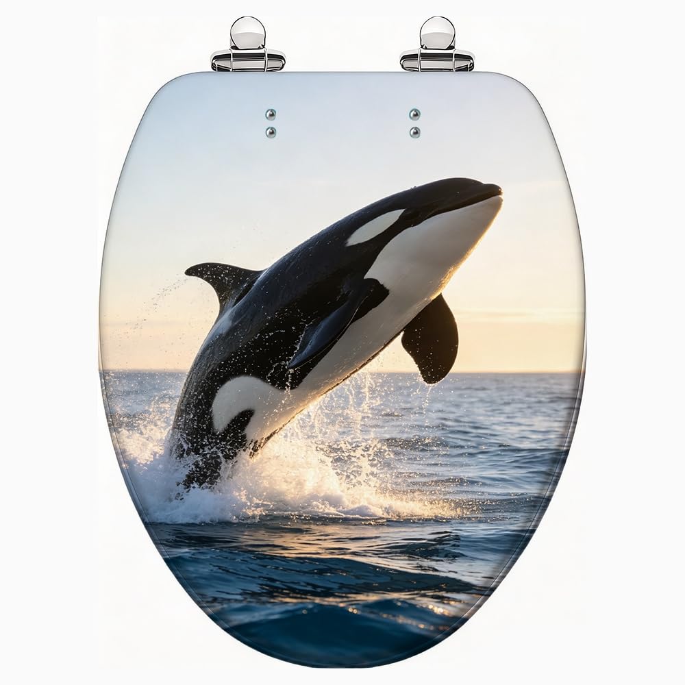 Sedile WC a forma di orca assassina per uso bagno standard