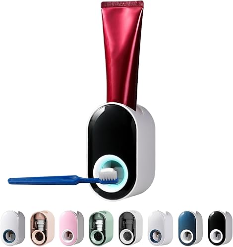 Dispensador automático de pasta de dientes, universal Soporte de pasta de dientes impermeable para baño, montado en la pared, ahorro de espacio,