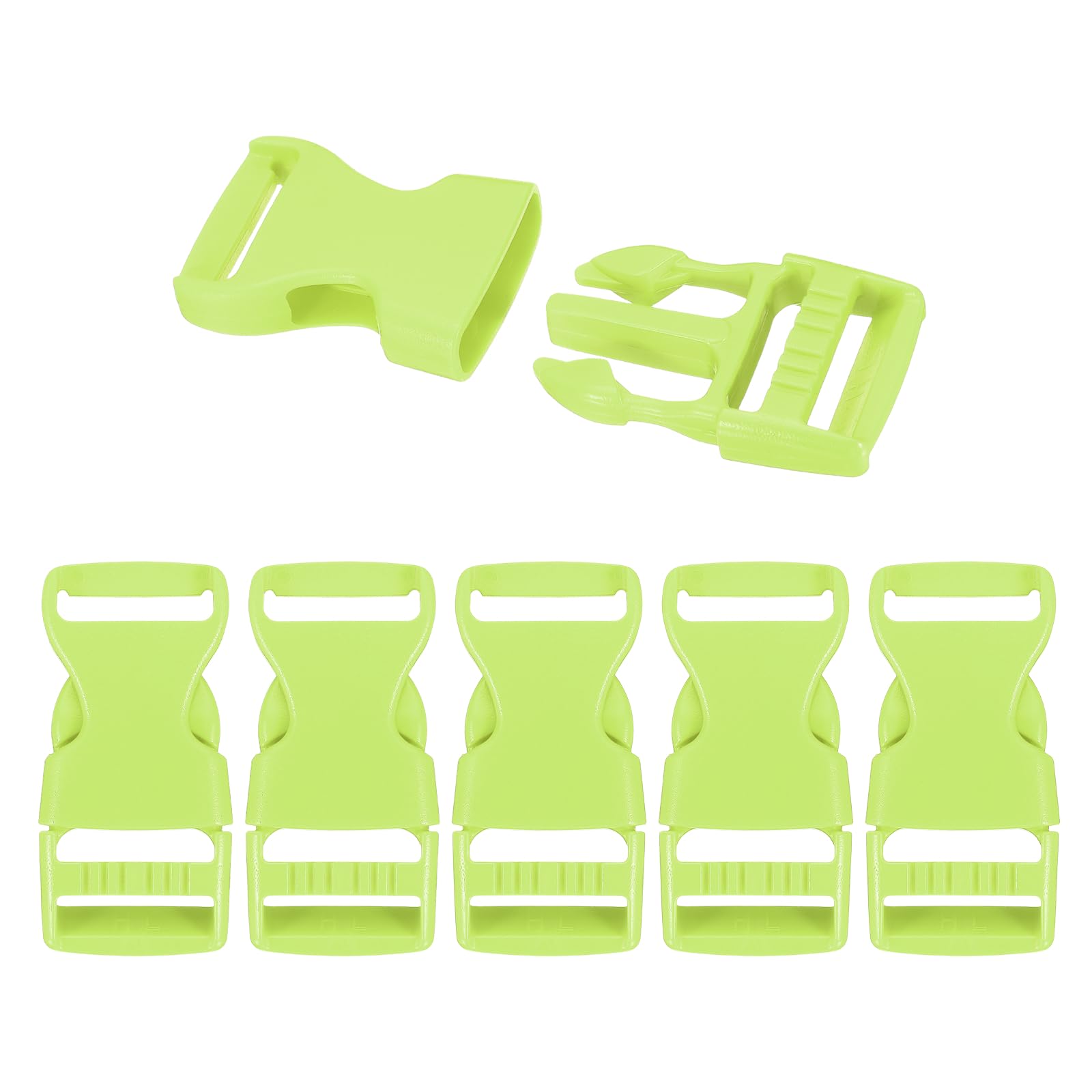 PATIKIL 6 Pcs 1" Quick Side Release Buckle Plastic Buckle Clip Light Green