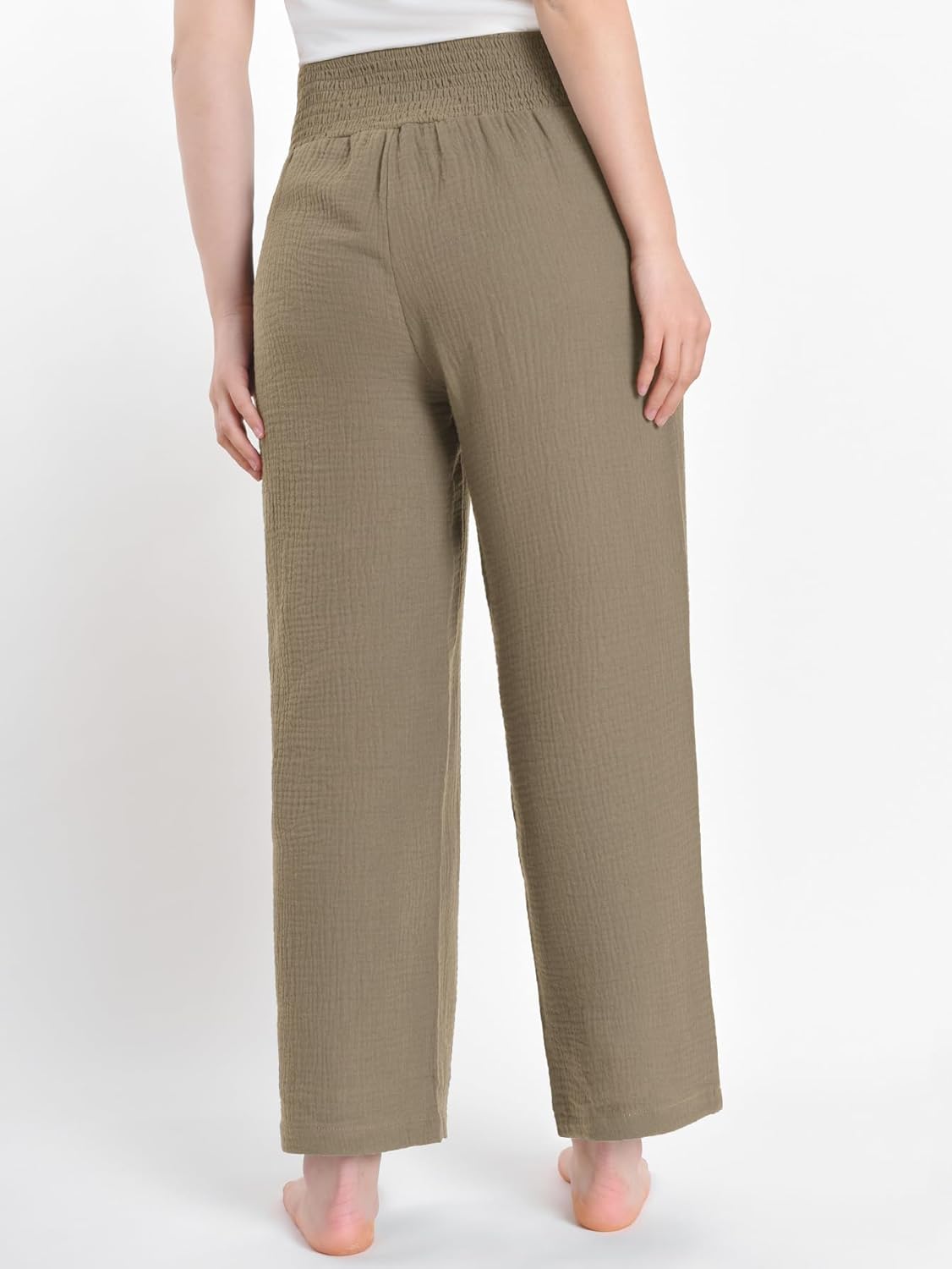 Latuza Women's Petite Length Lounge Pants Cotton Gauze Lightweight Pajama Pants - Image 2