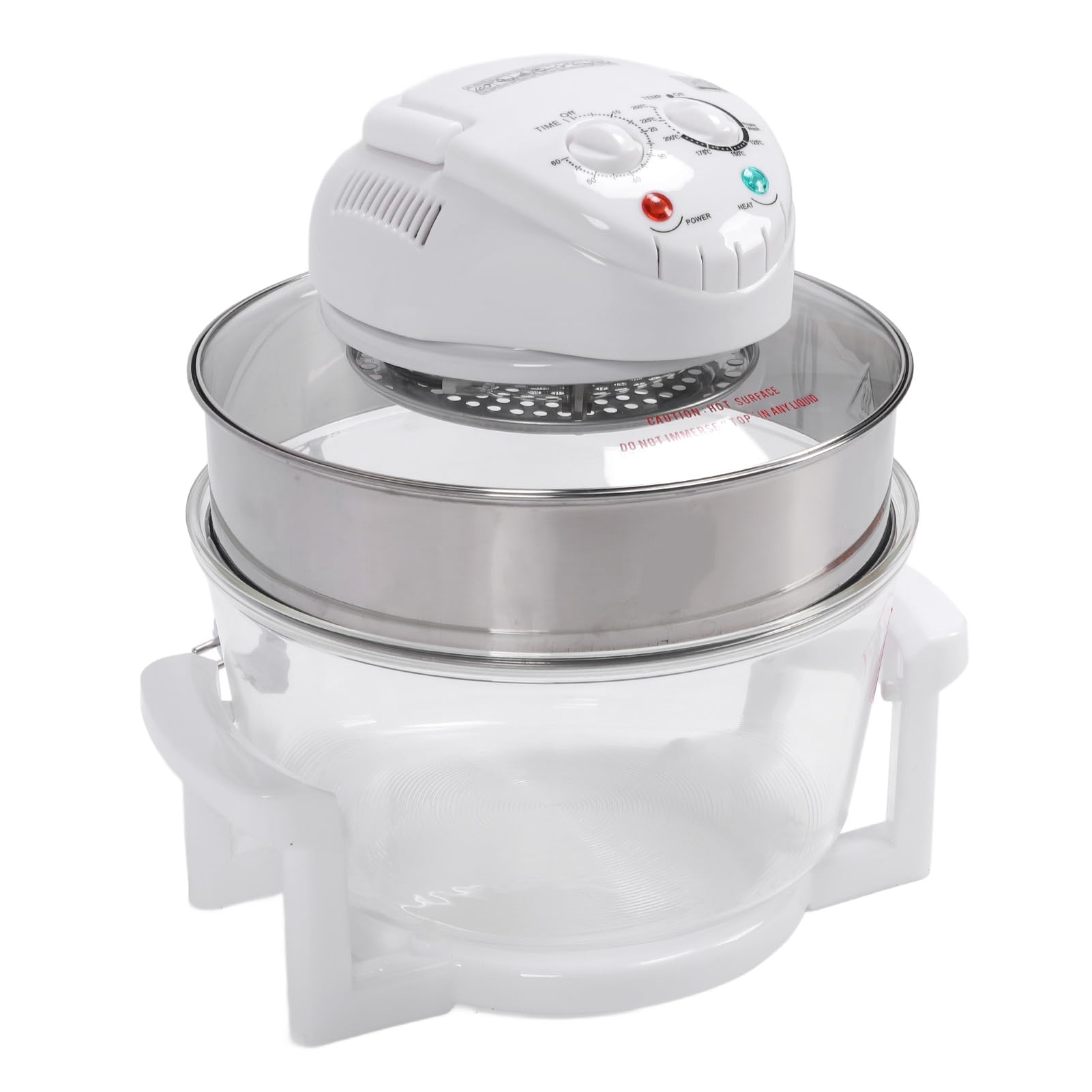 Freidora de Cristal Visible 1200-1400 W 17 L Freidora de Gran Capacidad 65-250 ℃ para Verduras (Enchufe europeo 220V)