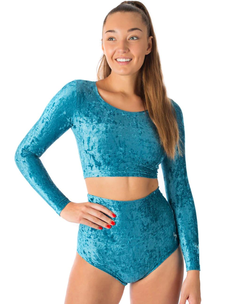 Dragonfly Pole Dance Shorts Betty Velvet Comodo con vita alta e vestibilità perfetta | Massima libertà di movimento | Doppia fodera nella zona del cavallo | 80% poliammide 20% elastan OEKO-TEX