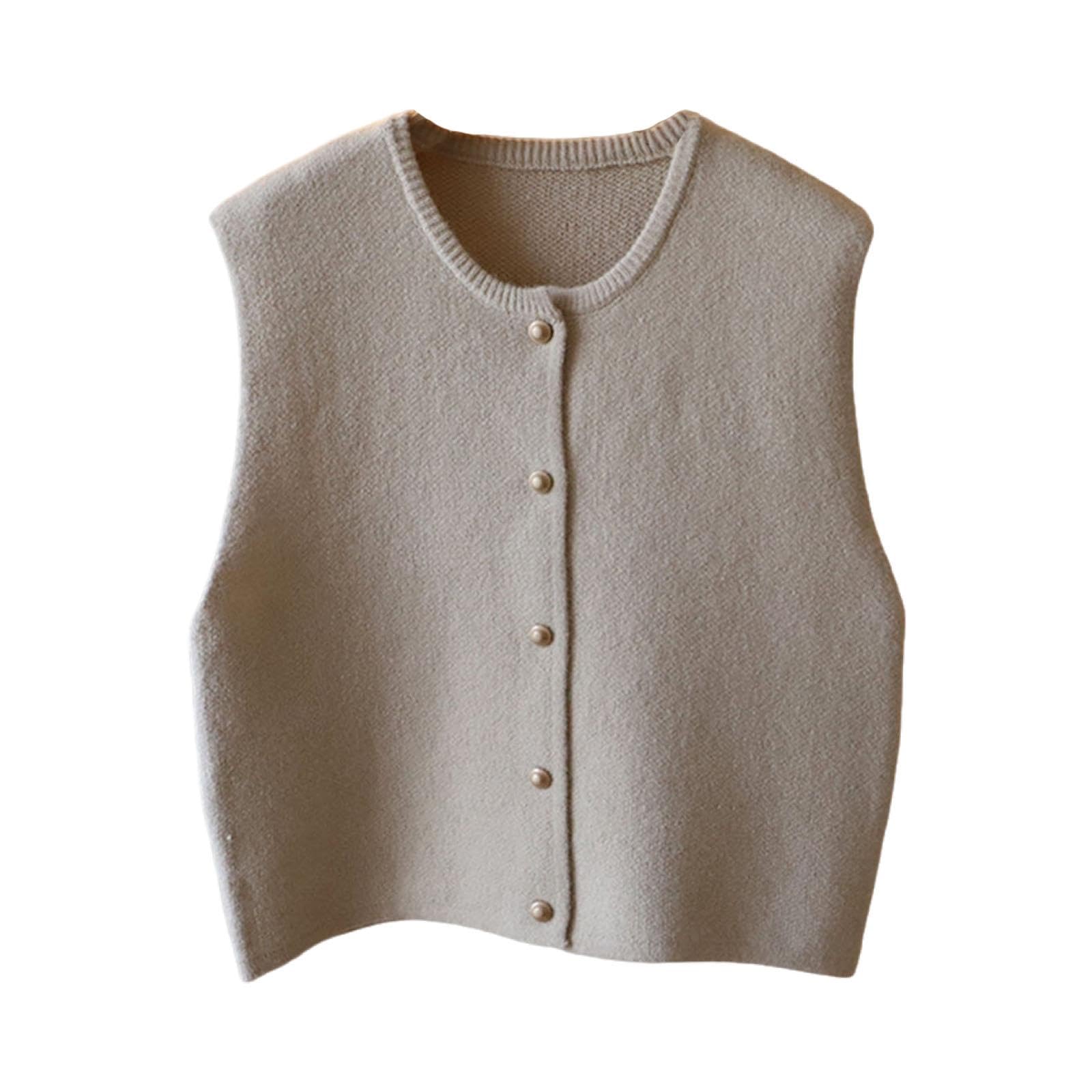 nivaa Knitted Vest Clothes Modern Sport Vintage Style Lightweight Sleeveless Gilet Beige-picture-34