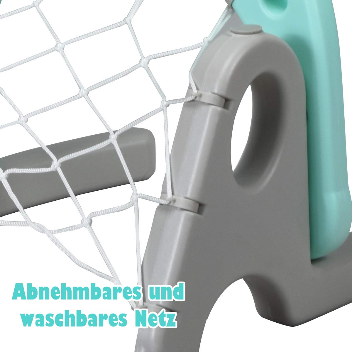COSTWAY Kinder Basketballständer höhenverstellbar, 3 in 1 Kinder Spielplatz Basketballkorb & Fußballtor & Wurfspiel, Korbanlage für Innen- und Außenbereiche (Blau)