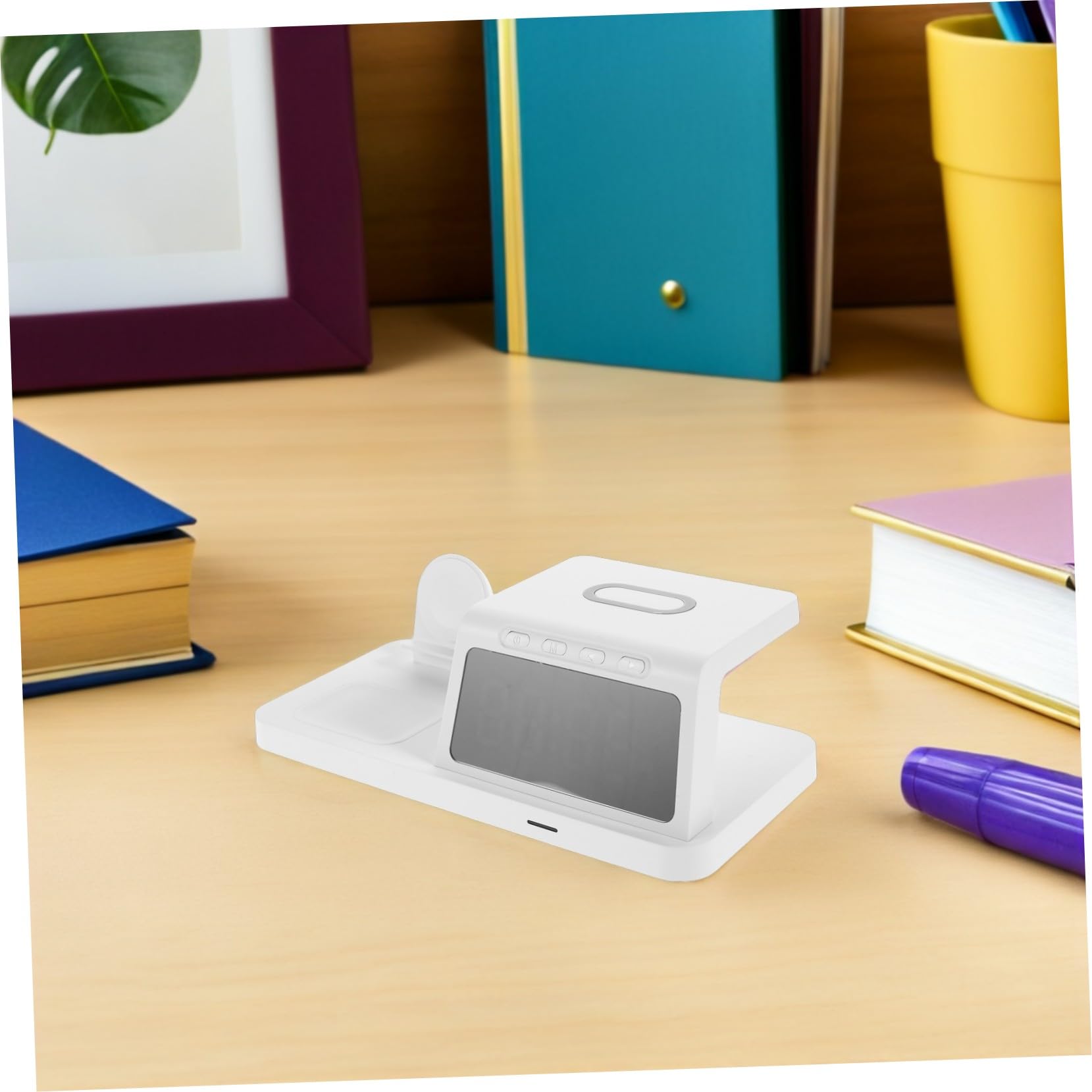 jojofuny 15w Caricatore Wireless da Tavolo Dock di Ricarica Multi-dispositivo Stazione di Ricarica Rapida Compatibile con Vari Smartphone Design Elegante per Scrivania o Comodino
