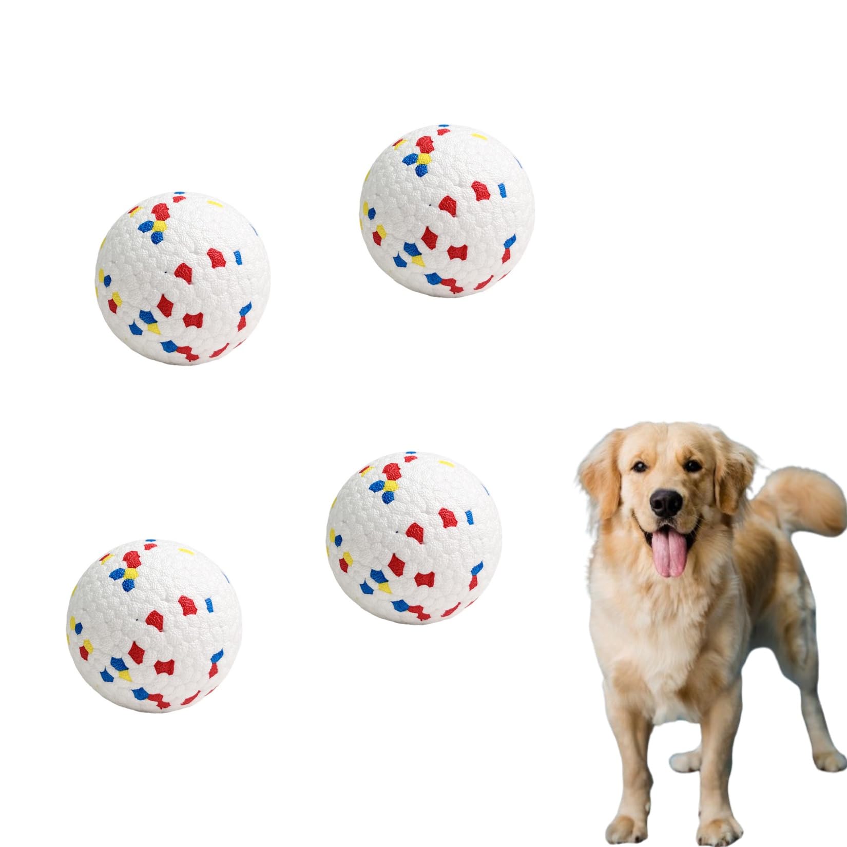 Balle chien indestructible jouet solide à haute élasticité interactif 4 pièces