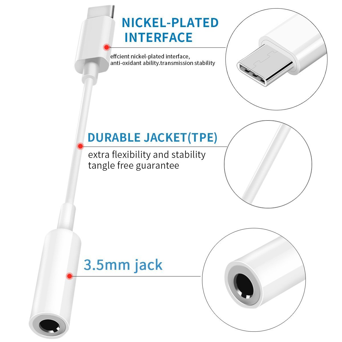 USB Type C naar - 3,93 Inch Hoofdtelefoon Jack Adapter | Audio Dongle USB Type C naar - 3,93 Inch Hoofdtelefoon Jack Adapter | Audio Dongle
