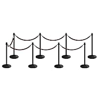 Vista 103 de CCW Kit de puntal de poste y cuerda con 2 postes superiores de corona de latón pulido y 1 cuerda de algodón de terciopelo resistente negro (6 pies)