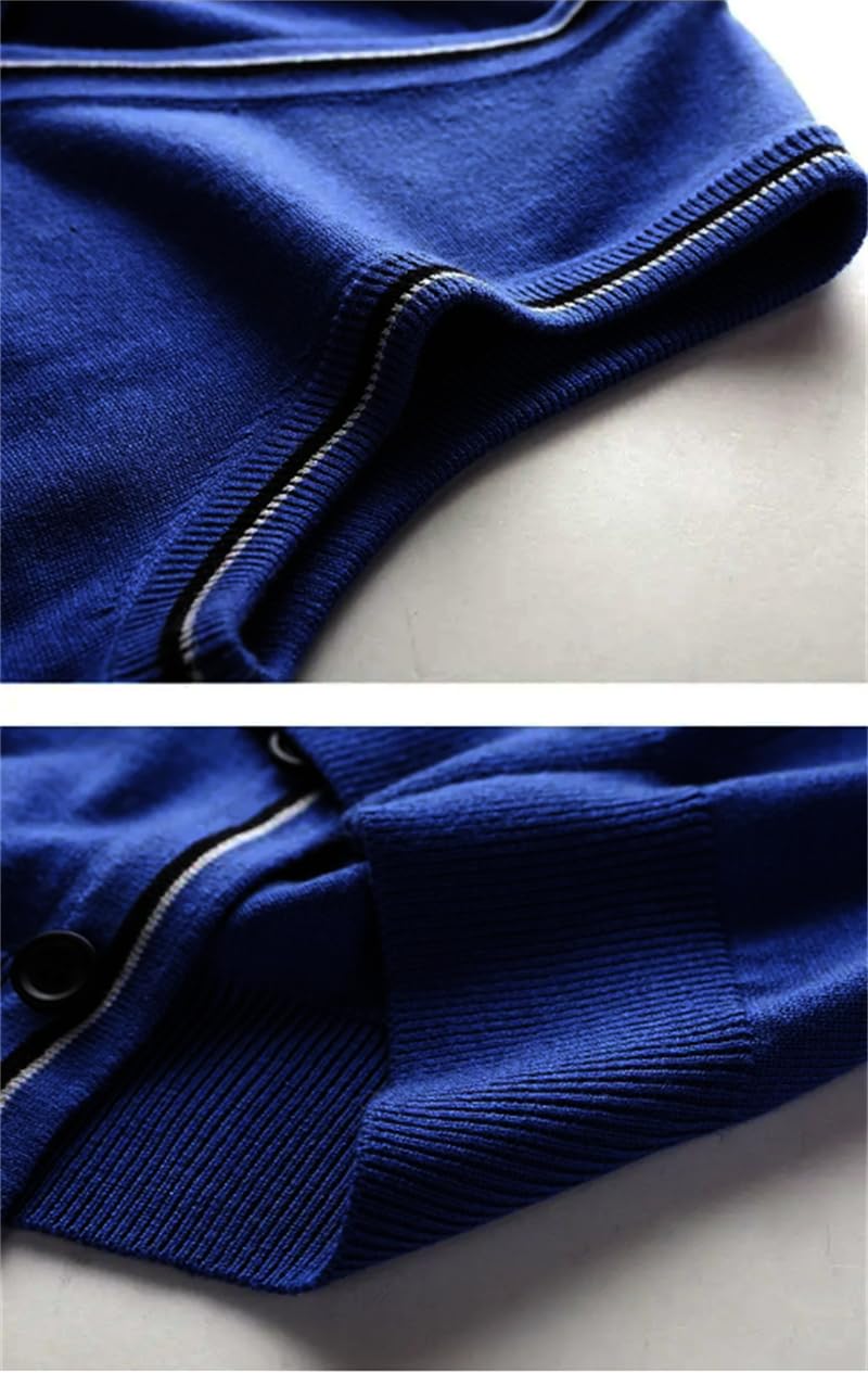 Gilet tricoté en cachemire pour homme - Col en V - Solide - Cardigan tricoté