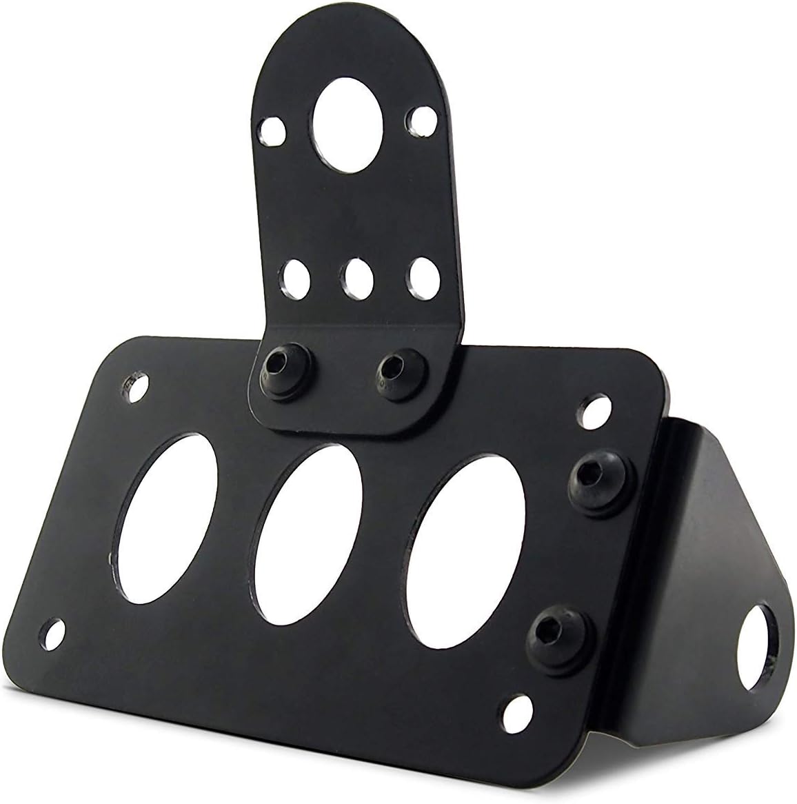 Creator Grill Side Mount Motorcycle License Plate Bracket for Bobber Chopper Yamaha Suzuki Kawasaki and Other Custom Bike (Bracket Only)