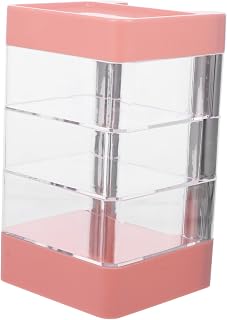 Pink Multi Layer Desktop Jewelry Holder Case for Earrings Display | PET and ABS Build, Sleek Modern Look, Efficient Organization, Ample Storage, Easy Visibility