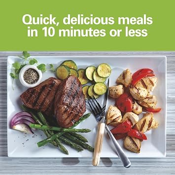 Hamilton Beach Electric Indoor Grill, 6-Serving, Large 90 sq. in. Nonstick Easy Clean Plates, Floating Hinge for Thicker Foods, 1200 Watts, 6.38D x 12.68W x 13.78H , Silver (25371)